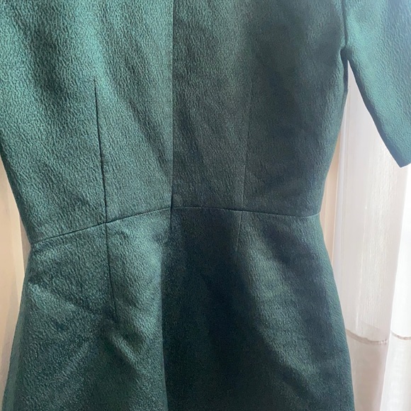 Emerald Virgin Wool & Silk Faux Wrap Peplum Tunic - Picture 7 of 11
